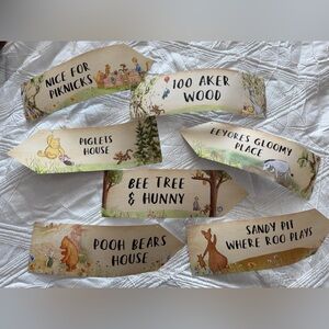 Set of 7 Winnie the Pooh Themed Signs
